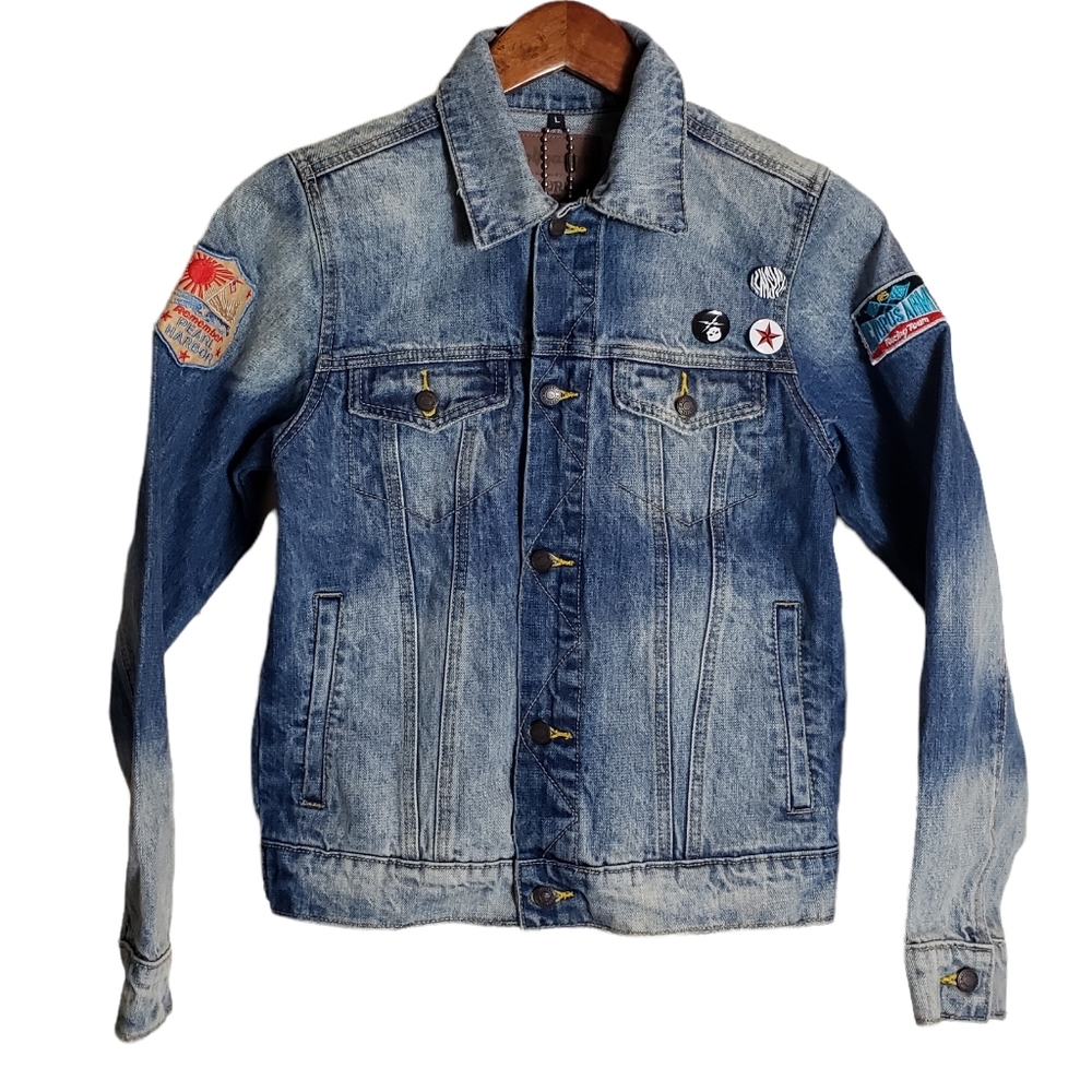 Wolfgang Dragonfly Jean Jacket YOUTH Sz L The Who Band Madison Square NY Patches - Picture 2 of 14